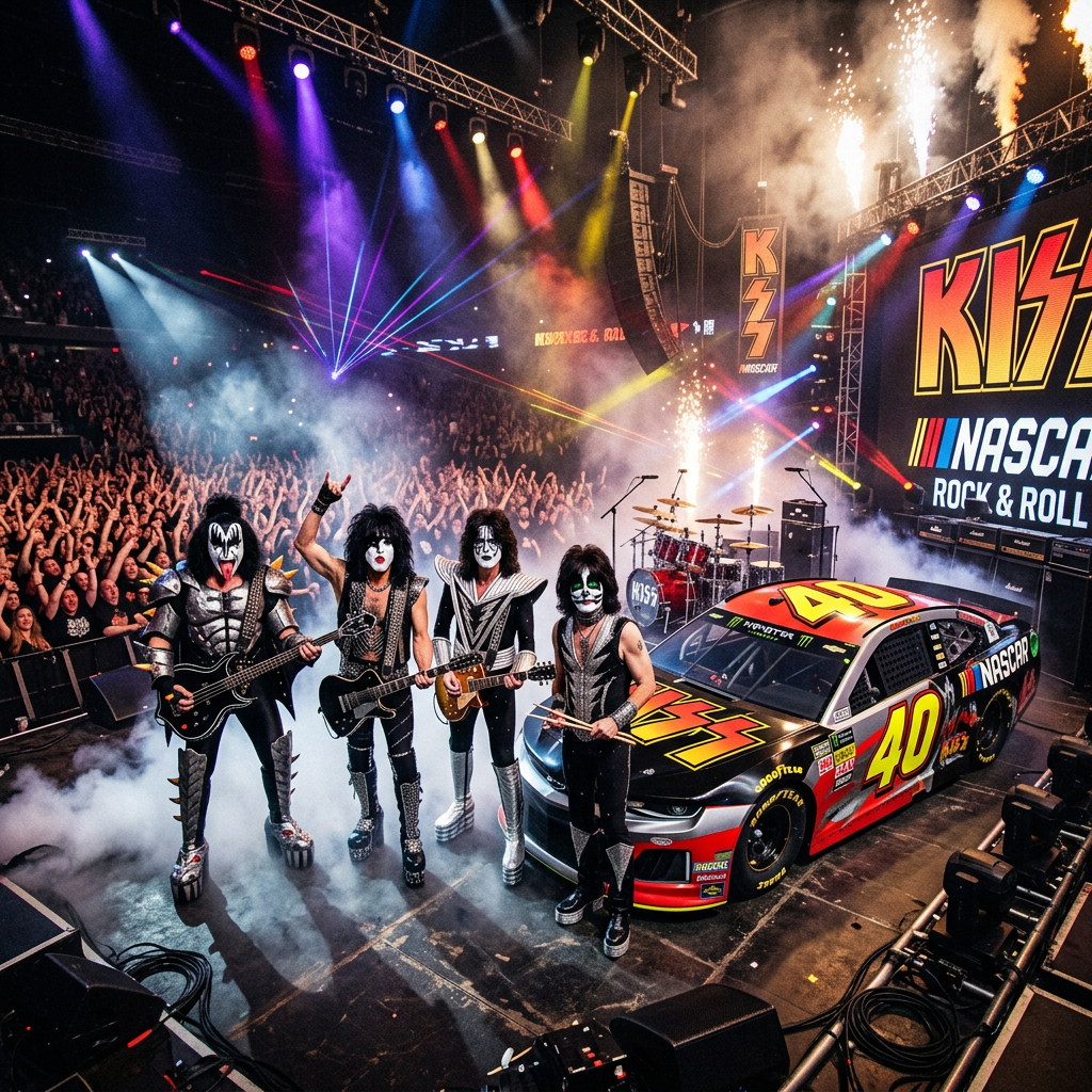 KISS Band dengan Kereta NASCAR